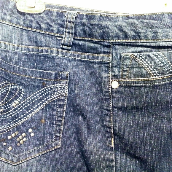 Blue IDentity Capri Jeans  Opaque Button Zipper Closure Size 10 - Picture 3 of 7